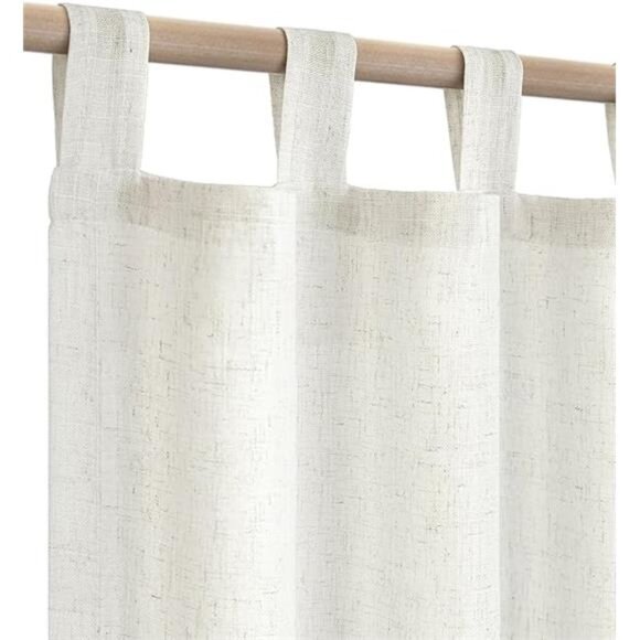 Farmhouse Curtains for Living Room,Window Linen Curtains 84 Inch Length 2 Panels - Picture 7 of 7